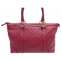 SAC A MAIN GUCCI LOVE HEART-SHAPED CUIR EMBOSSE GG 257069 ROUGE HAND BAG 1500€