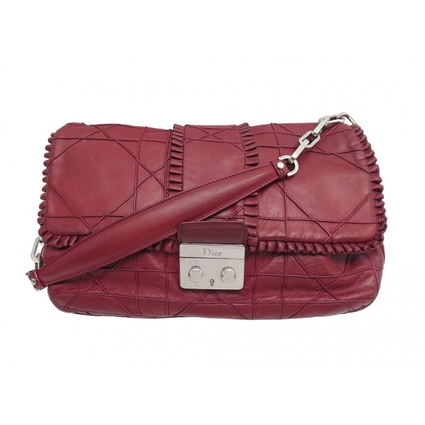 SAC A MAIN CHRISTIAN DIOR NEW LOCK EN CUIR BORDEAUX PURSE HAND BAG 3300€