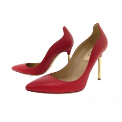 NEUF CHAUSSURES VALENTINO ROCKSTUD ESCARPINS 36.5 37.5 FR CUIR ROUGE SHOES 950€