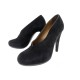 CHAUSSURES HERMES FLORIDA V-CUT ESCARPINS 37.5 DAIM NOIR SUEDE COURT SHOES 980€