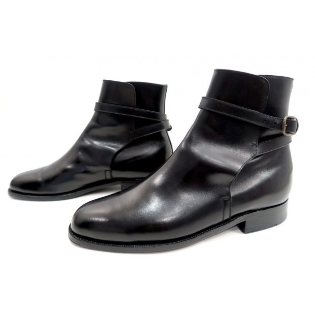 NEUF CHAUSSURES JM WESTON JODHPUR BOTTINES 9.5D 43.5 EN CUIR NOIR BOOTS 850€