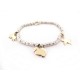 BRACELET DODO MINI GRANELLI T18 ARGENT 3 CHARMS ANIMAUX LION OR JAUNE 18K 860€