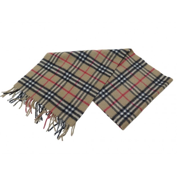 NEUF VINTAGE ECHARPE BURBERRYS CHECK CLASSIQUE MOTIF TARTAN CACHEMIRE SCARF 520€