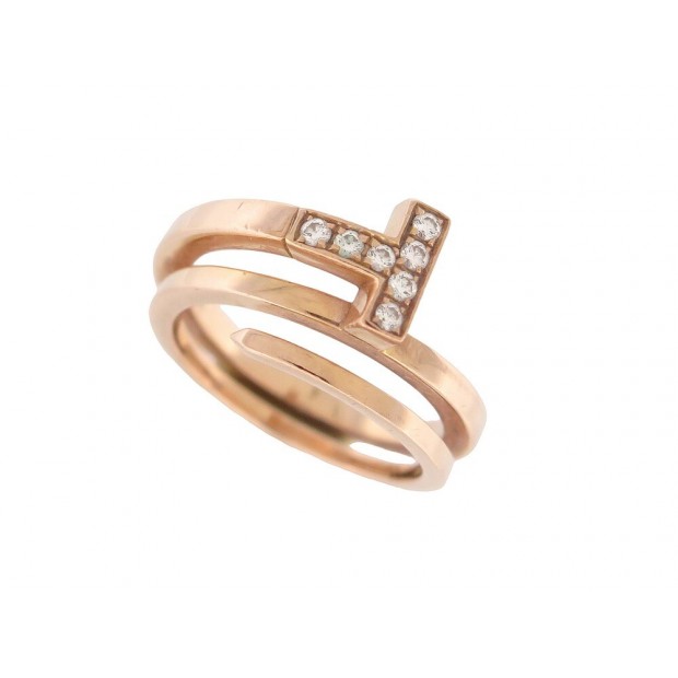 BAGUE TIFFANY & CO WRAP SQUARE T 60149830 T54 DIAMANTS ET OR ROSE 18K RING 3500€