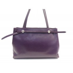 SAC A MAIN HERMES CABANA 35 CUIR GRAINE PRUNE CABAS PLUM LEATHER HAND BAG 2480€