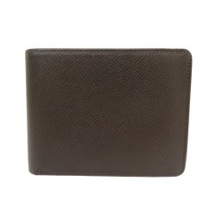 PORTEFEUILLE LOUIS VUITTON PORTE MONNAIE CUIR TAIGA MARRON LEATHER WALLET 495€