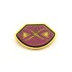 BROCHE HERMES EN EMAIL BORDEAUX ET METAL DORE + BOITE ENAMEL BROOCH