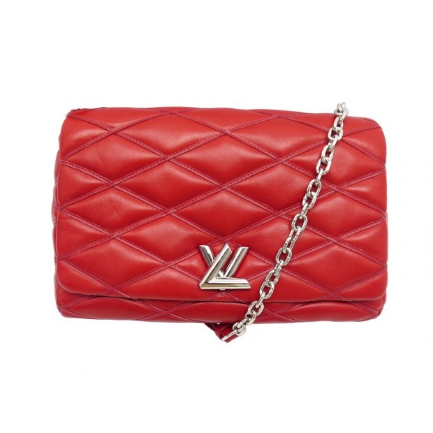 SAC A MAIN LOUIS VUITTON GO-14 MM MALLETAGE EN CUIR ROUGE BANDOULIERE BAG 6000€