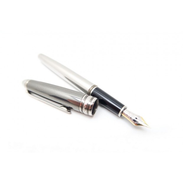 NEUF STYLO PLUME MONTBLANC MEISTERSTUCK 144 SOLITAIRE EN ACIER FOUNTAIN PEN 655€