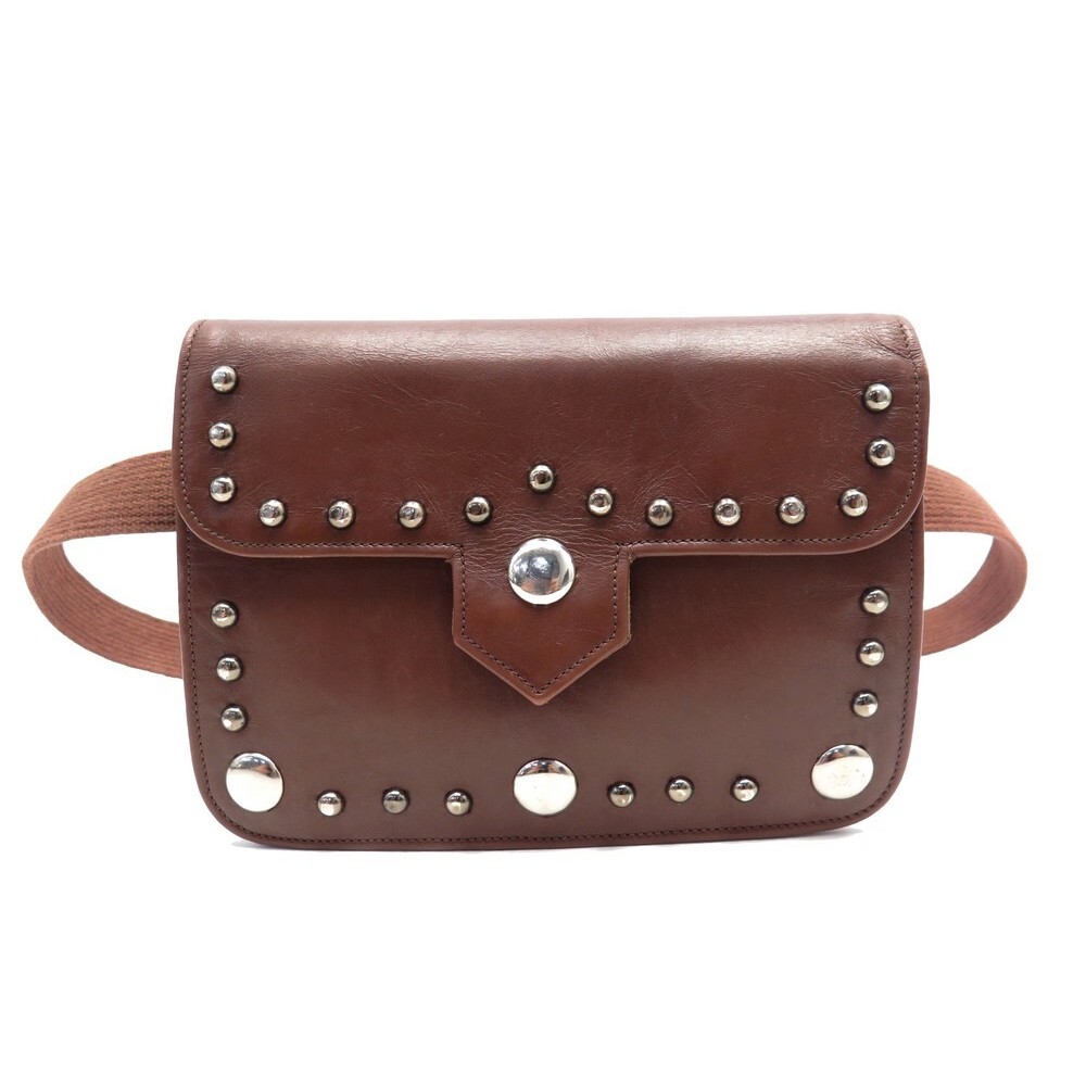 COURREGES Paris Rare Vintage Tan Leather Waist Belt Bag 