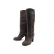 NEUF CHAUSSURES CHANEL LOGO CC 39 BOTTES A TALONS DAIM MARRON SUEDE BOOTS 1800€
