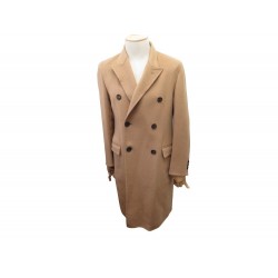 NEUF MANTEAU PRADA LONG UC3120 EN LAINE BEIGE 50 M NEW WOOL COAT JACKET 4500€