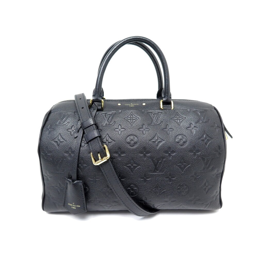 LOUIS VUITTON Speedy 30 Bandouliere Empreinte Leather Noir Handbag