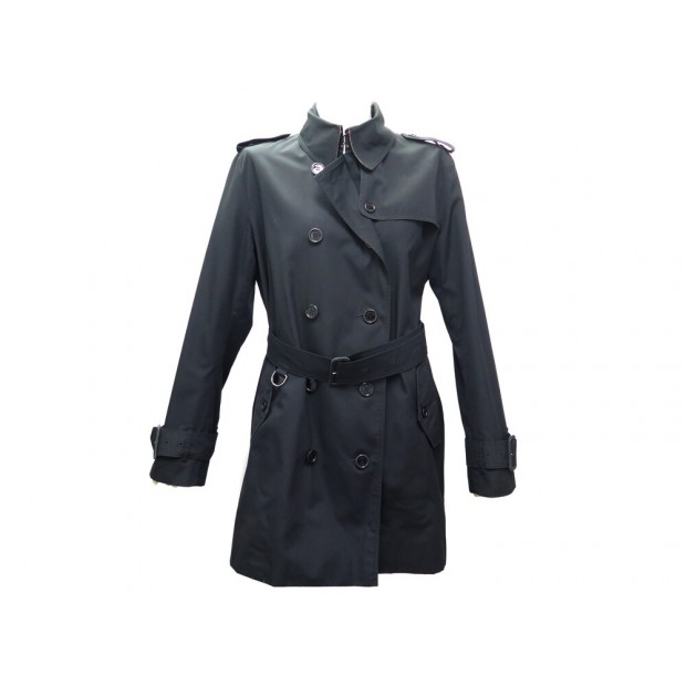 NEUF IMPERMEABLE BURBERRY 16R 42 L NOIR AVEC CEINTURE MANTEAU TRENCH COAT 2150€