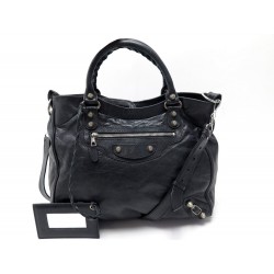 SAC A MAIN BALENCIAGA GIANT 12 VELO 282010 BANDOULIERE CUIR NOIR HANDBAG 1850€