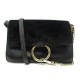 NEUF SAC A MAIN CHLOE PETIT FAYE CHC15US127H2O BANDOULIERE DAIM CUIR NOIR 1050€