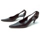 NEUF CHAUSSURES FENDI 38.5 IT 39 FR ESCARPINS EN CUIR MARRON LEATHER SHOES 760€