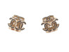 boucles d'oreilles chanel puces cube logo cc 3d metal