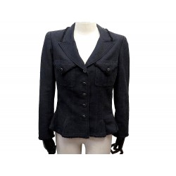 VESTE CHANEL CINTREE TAILLEUR P28170V18378 EN SOIE 38 M SILK JACKET VEST 5000€