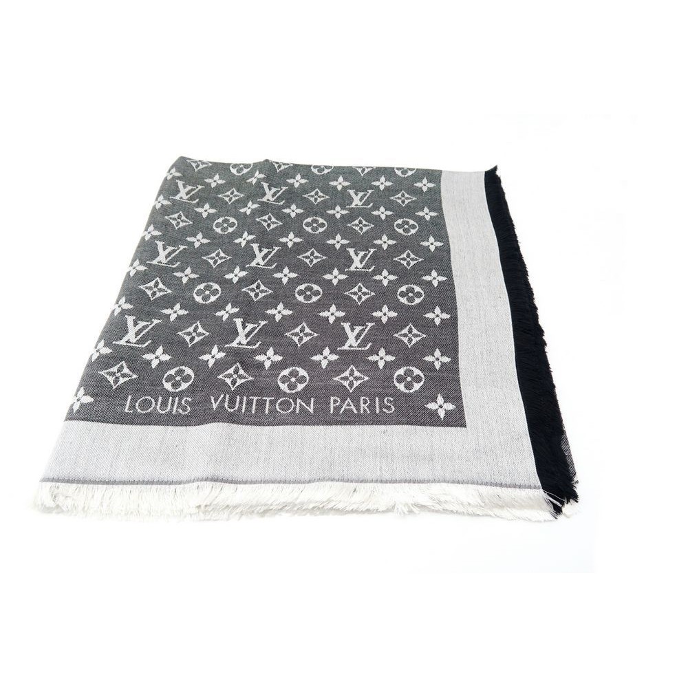 LOUIS VUITTON Cotton Etole Tattoo Scarf Kaki 54793