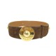 CEINTURE CELINE DAIM MARRON ET BOUCLE METAL DORE TAILLE 70 BROWN DEER BELT 520€