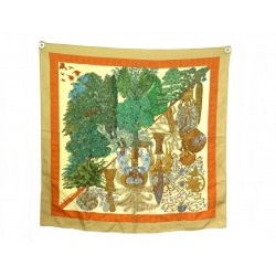 NEUF FOULARD HERMES LES LEGENDES DE L'ARBRE FAIVRE CARRE 90 SOIE SILK SCARF 495€