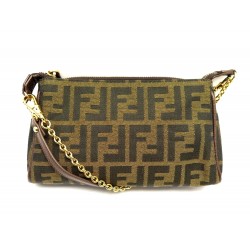 NEUF SAC A MAIN FENDI TOBACCO ZUCCA MINI POCHETTE 8M026 TOILE HAND BAG 630€