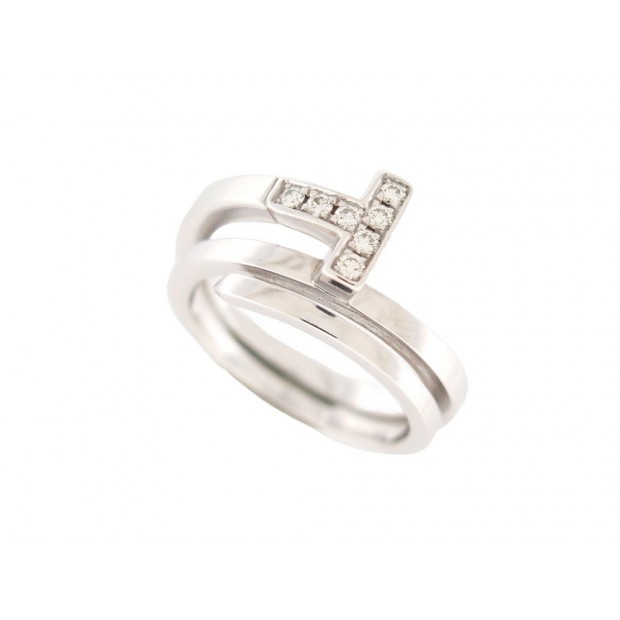 NEUF BAGUE TIFFANY & CO WRAP SQUARE T 60149848 53 DIAMANTS OR 18K RING 3600€