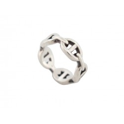 BAGUE HERMES CHAINE D'ANCRE ENCHAINEE H109507B T51 ARGENT PETIT MODELE RING 390€