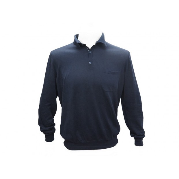 PULL LORO PIANA POLO MAC7503 T 50 M BABY CACHEMIRE BLEU POCHE SWEATER 1600€