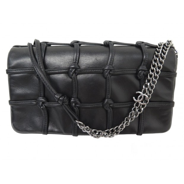 SAC A MAIN CHANEL CROISIERE CUIR MATELASSE NOEUD CUIR NOIR KNOT HAND BAG 7400€