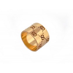BAGUE GUCCI ICON T55 OR JAUNE 18K MONOGRAMME GG 13G YELLOW GOLD RING 2000€