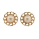 VINTAGE BOUCLES D'OREILLES CHANEL PERLES & STRASS CASTELLANE 1986 DORE EARRINGS