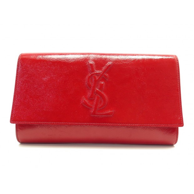 NEUF SAC POCHETTE A MAIN YVES SAINT LAURENT BELLE DE JOUR 203855 RED POUCH 700€