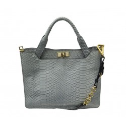 SAC A MAIN MARNI 2WAY EN CUIR DE PYTHON GRIS GREY LEATHER HAND BAG PURSE