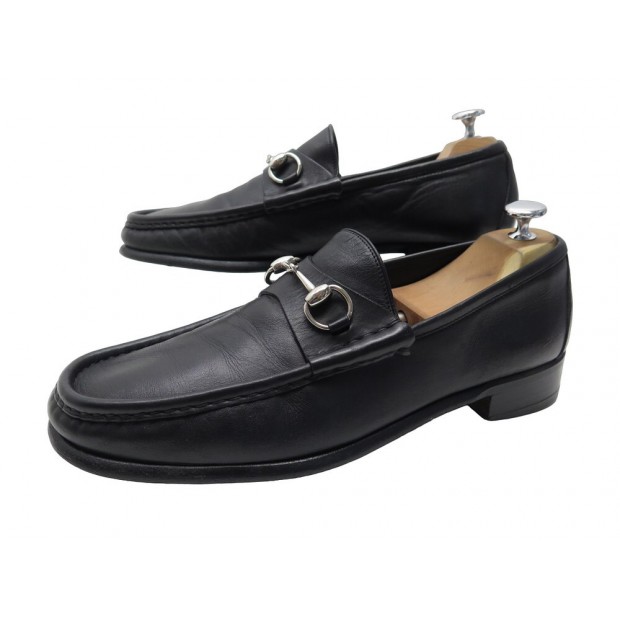 CHAUSSURES GUCCI MOCASSINS MORS 1953 015938 10D 44 CUIR NOIR LOAFERS SHOES 750€