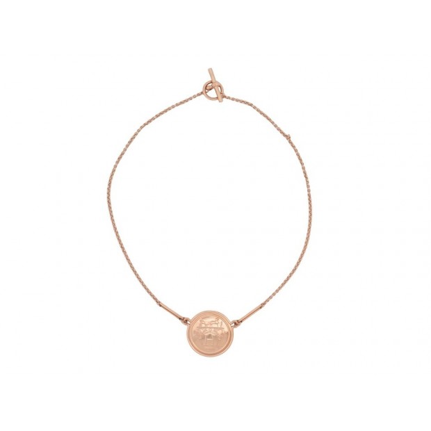 COLLIER HERMES EX-LIBRIS GM H222311B00SH 38 OR ROSE 18K GOLD NECKLACE 5400€