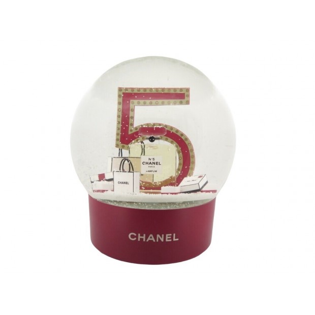NEUF BOULE A NEIGE CHANEL NUMERO 5 GRAND MODELE ROUGE RECHARGEABLE SNOWBALL