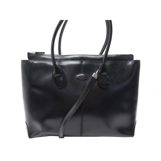 SAC A MAIN TOD'S CABAS DI BAG MEDIUM CUIR NOIR BANDOULIERE HAND BAG PURSE 2100€