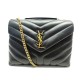 NEUF SAC SAINT LAURENT LOULOU SMALL 494690 CUIR MATELASSE NOIR HAND BAG 2400€