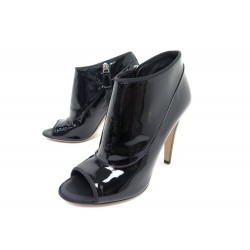 NEUF CHAUSSURES CHANEL G30037 BOTTINES OPEN TOE 39 CUIR VERNIS ANKLE BOOTS 1400€