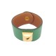 NEUF BRACELET HERMES MEDOR COLLIER DE CHIEN 17CM EN CUIR VERT EPSOM BANGLE 650€