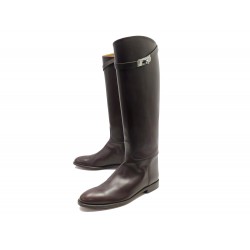 NEUF CHAUSSURES HERMES BOTTES JUMPING 41 CUIR FERMOIR KELLY RIDER BOOTS 2260€