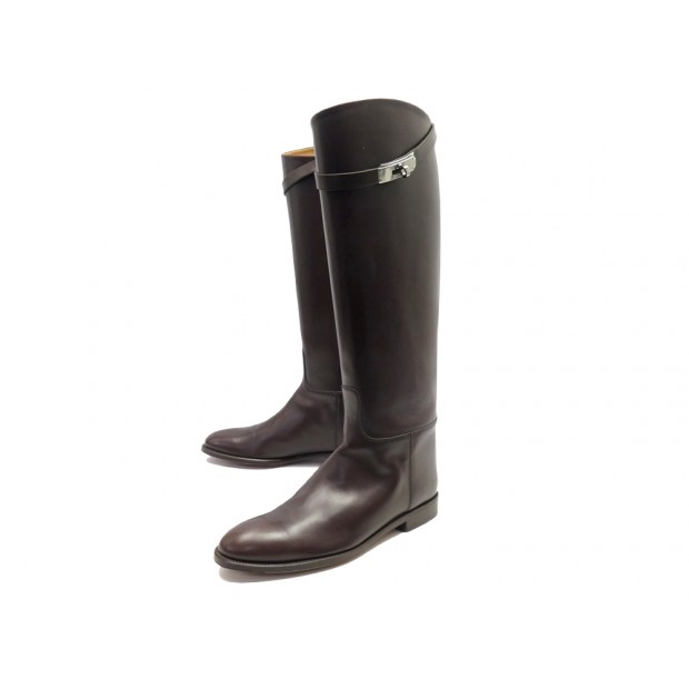 NEUF CHAUSSURES HERMES BOTTES JUMPING 41 CUIR FERMOIR KELLY RIDER BOOTS 2260€