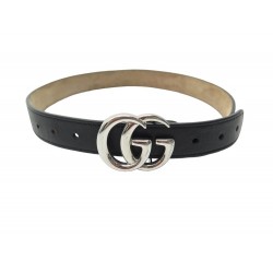 CEINTURE GUCCI GG MARMONT 432707 EN CUIR NOIR TAILLE 60 M BLACK LEATHER BELT