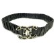 NEUF CEINTURE DE MANTEAU CHANEL LOGO CC CHAINE 36 EN SATIN NOIR NEW BELT 1070€