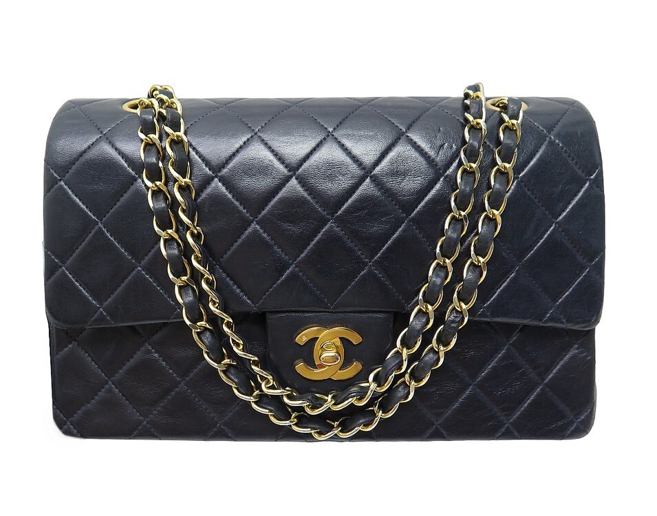 Chanel - Authenticated Timeless/Classique Handbag - Silk Blue Plain for Women, Good Condition