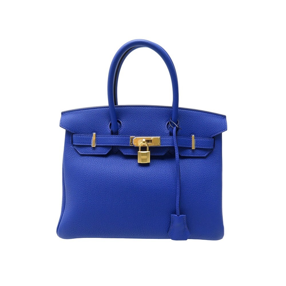 sac a main hermes birkin 30 cuir togo bleu royal