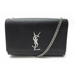 NEUF SAC A MAIN SAINT LAURENT KATE MEDIUM 364021 BANDOULIERE NOIR HAND BAG 1750€