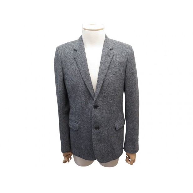 NEUF VESTE SAINT LAURENT A COUDIERES 326686 L 50 FR LAINE GRIS WOOL JACKET 2500€